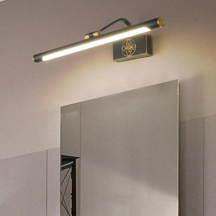 Skørter | Traditional Tube Vanity Lighting Ideas Metal Rotatable LED Wall Lamp in Gold-Black