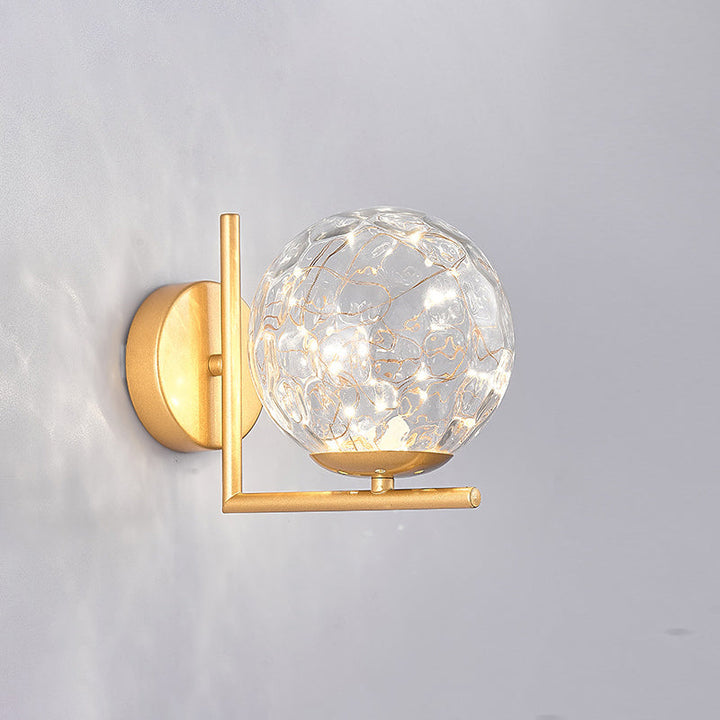 Lisslune | Glass Mini Globe Wall Lamp Designer Style LED Wall Mount Light Fixture for Bedroom