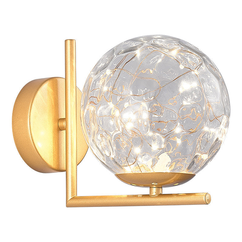 Lisslune | Glass Mini Globe Wall Lamp Designer Style LED Wall Mount Light Fixture for Bedroom