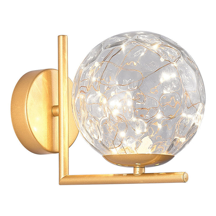 Lisslune | Glass Mini Globe Wall Lamp Designer Style LED Wall Mount Light Fixture for Bedroom