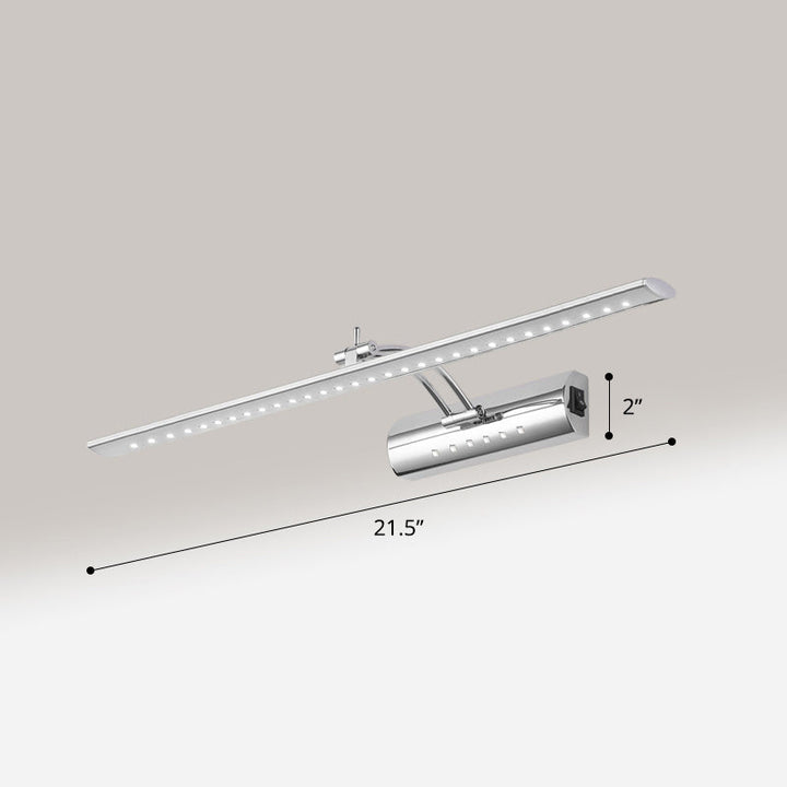 Skørter | Nickel-Finish Linear Wall-Mounted Vanity Light Minimalist LED Metal Adjustable Wall Lamp