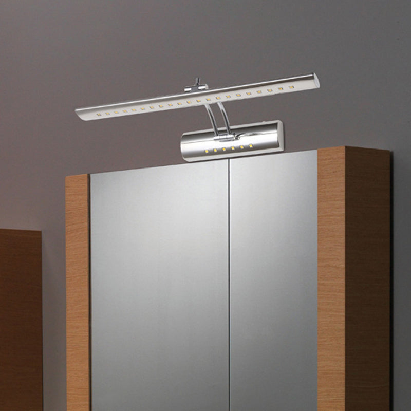 Skørter | Nickel-Finish Linear Wall-Mounted Vanity Light Minimalist LED Metal Adjustable Wall Lamp