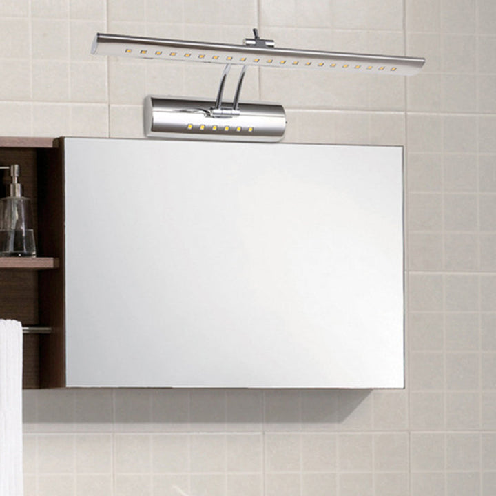 Skørter | Nickel-Finish Linear Wall-Mounted Vanity Light Minimalist LED Metal Adjustable Wall Lamp