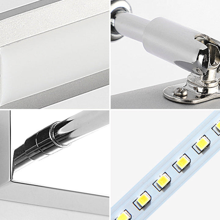 Lisslune | Modern Beam-Shaped Vanity Wall Light Stainless Steel Bathroom LED Wall Light with Adjustable Joint