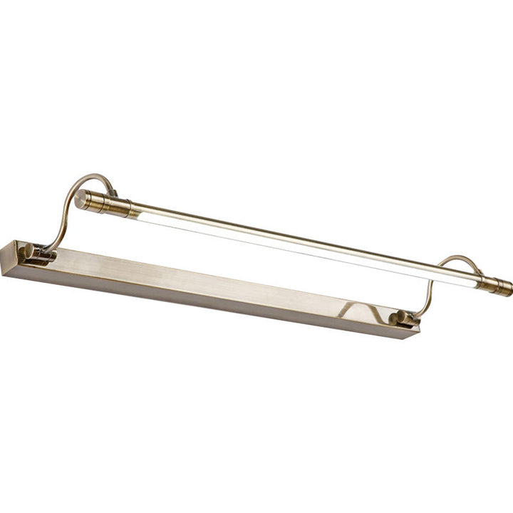 Skørter | Nickel-Finish Metal Vanity Lamp Tubular Country House Style Wall Light with Adjustable Curved Arm