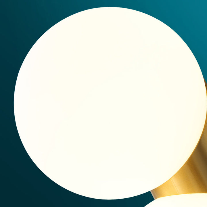 Lisslune | Simple spherical wall-mounted lamp opal glass 1 bulb bedside wall lantern light in brass