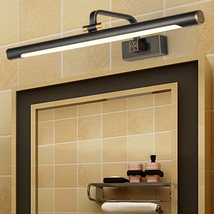 Lisslune | Tubular LED Make-up Mirror Light Traditional Black Metal Adjustable Wall Lighting Fixture
