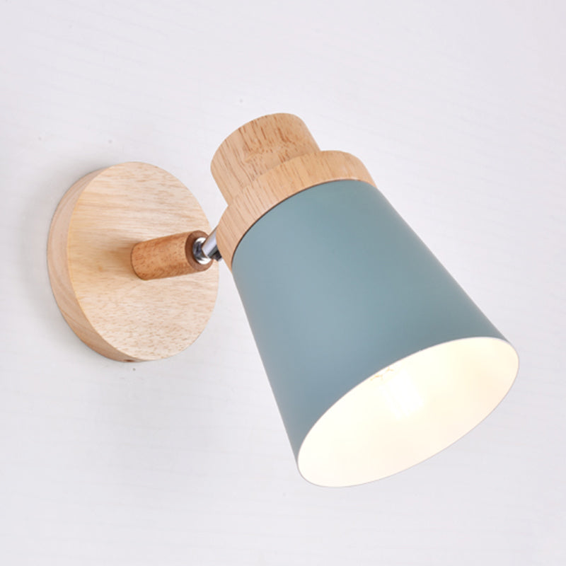 Lisslune | 1-Äpartner bedside reading lamp Macaron wall light with rotatable conical metal shade