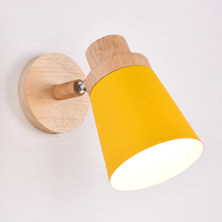 Lisslune | 1-Äpartner bedside reading lamp Macaron wall light with rotatable conical metal shade