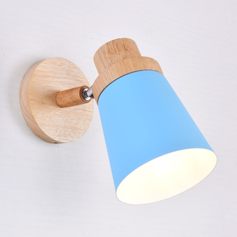 Lisslune | 1-Äpartner bedside reading lamp Macaron wall light with rotatable conical metal shade