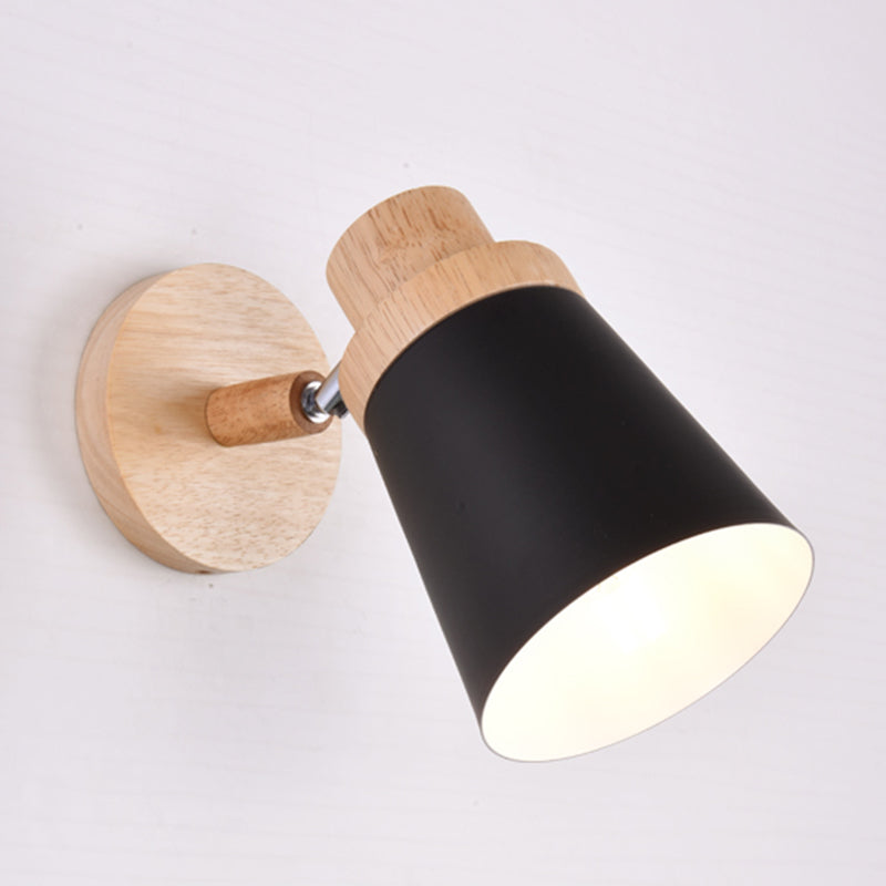 Lisslune | 1-Äpartner bedside reading lamp Macaron wall light with rotatable conical metal shade