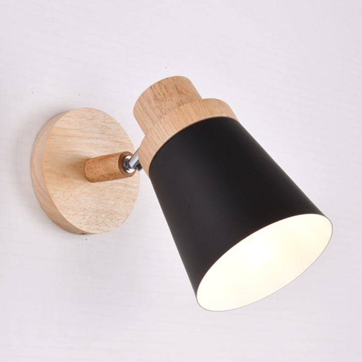 Lisslune | 1-Äpartner bedside reading lamp Macaron wall light with rotatable conical metal shade