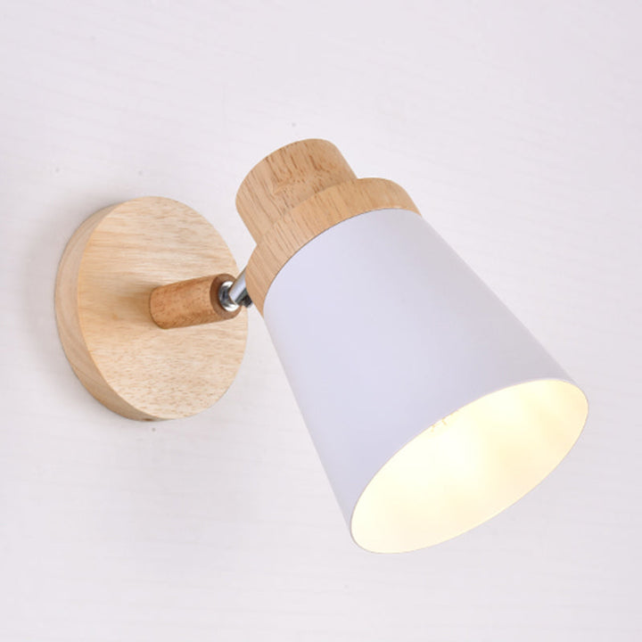 Lisslune | 1-Äpartner bedside reading lamp Macaron wall light with rotatable conical metal shade