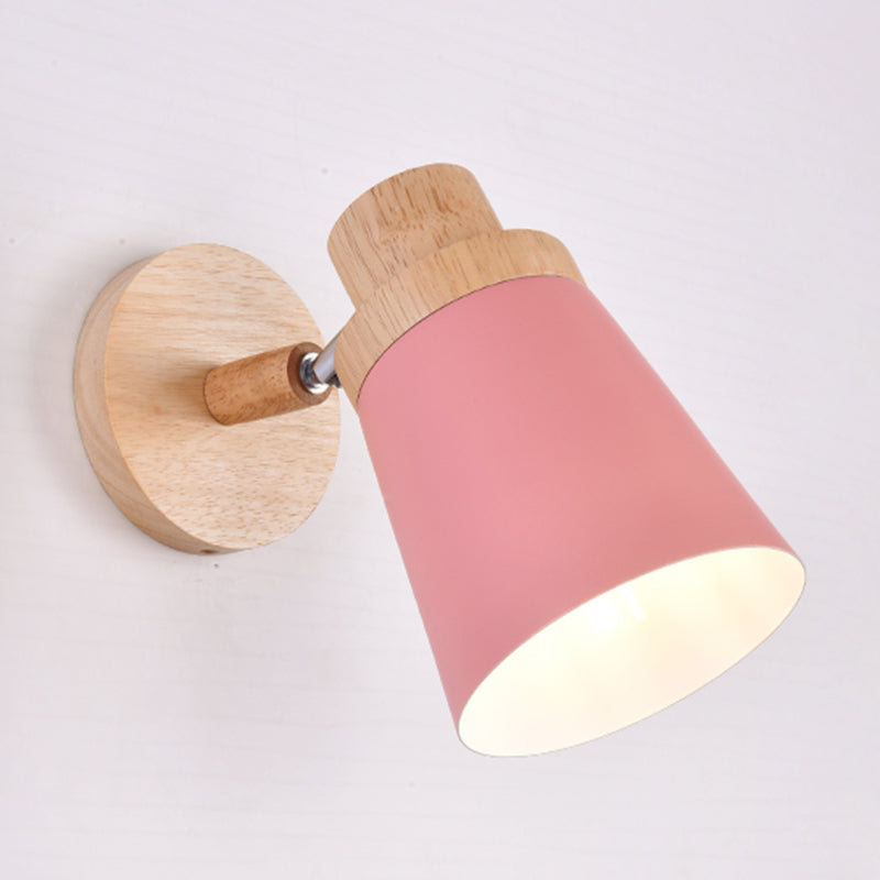 Lisslune | 1-Äpartner bedside reading lamp Macaron wall light with rotatable conical metal shade