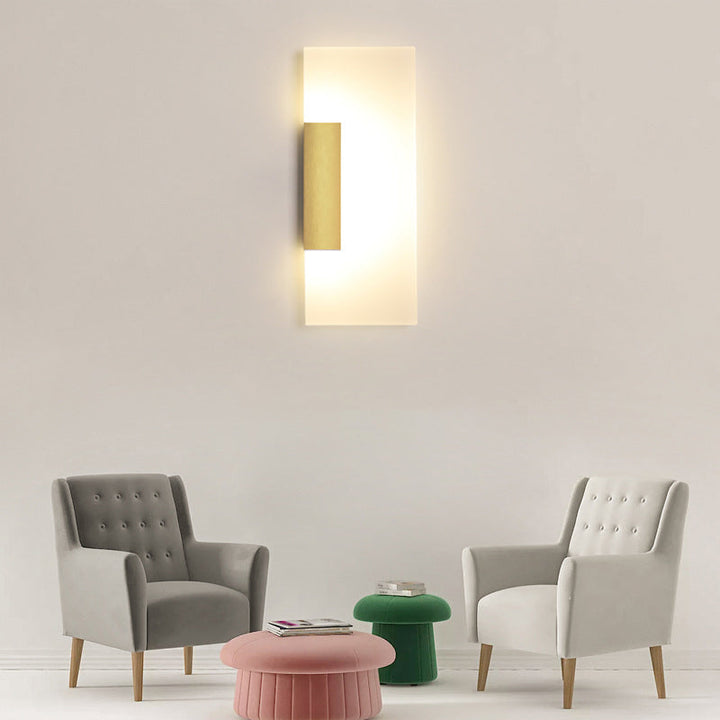 Lisslune | Rectangular Acrylic Wall Sconces Lamp Minimalism Gold LED Wall Lighting for Hallway