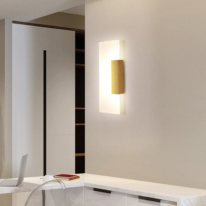 Lisslune | Rectangular Acrylic Wall Sconces Lamp Minimalism Gold LED Wall Lighting for Hallway