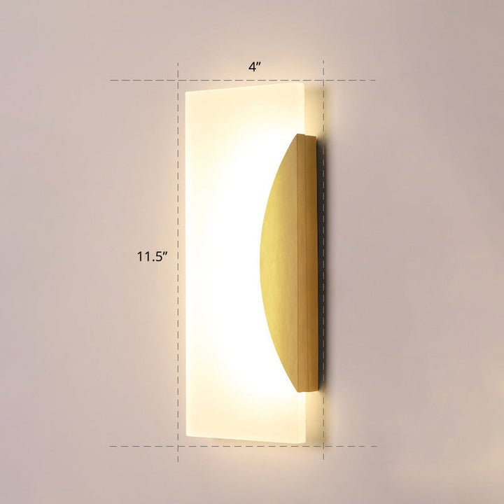 Lisslune | Rectangular Acrylic Wall Sconces Lamp Minimalism Gold LED Wall Lighting for Hallway