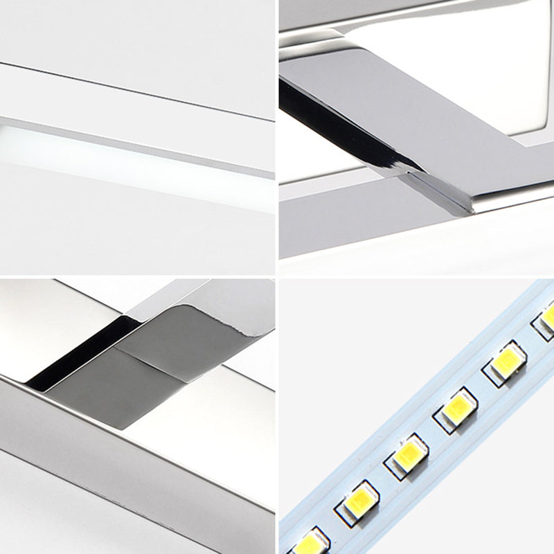 Lisslune | White bar shaped wall lamp minimalist acrylic LED wall mounted makeup light for the bathroom