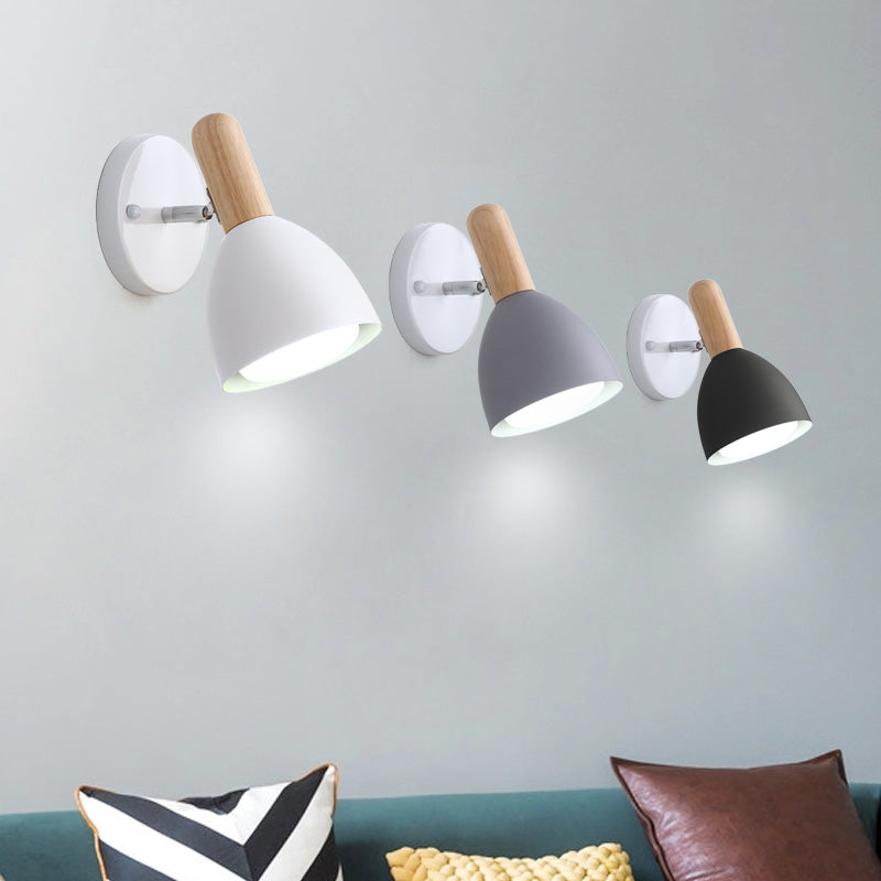 Lisslune | Children's Style Bell-Shaped Wall Light Metal 1-Lamp Bedroom Reading Light with Pivot Joint