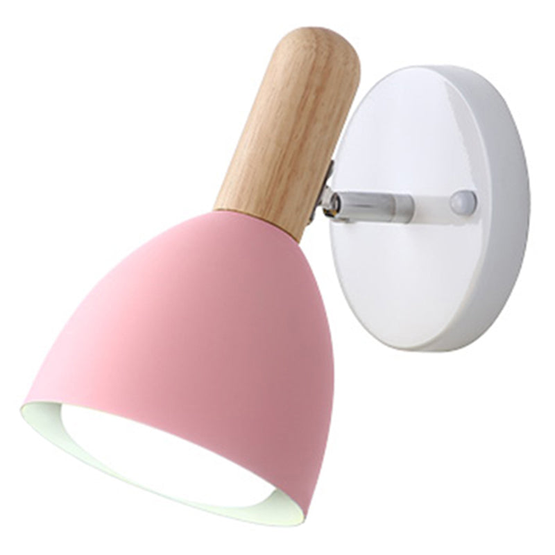 Lisslune | Children's Style Bell-Shaped Wall Light Metal 1-Lamp Bedroom Reading Light with Pivot Joint