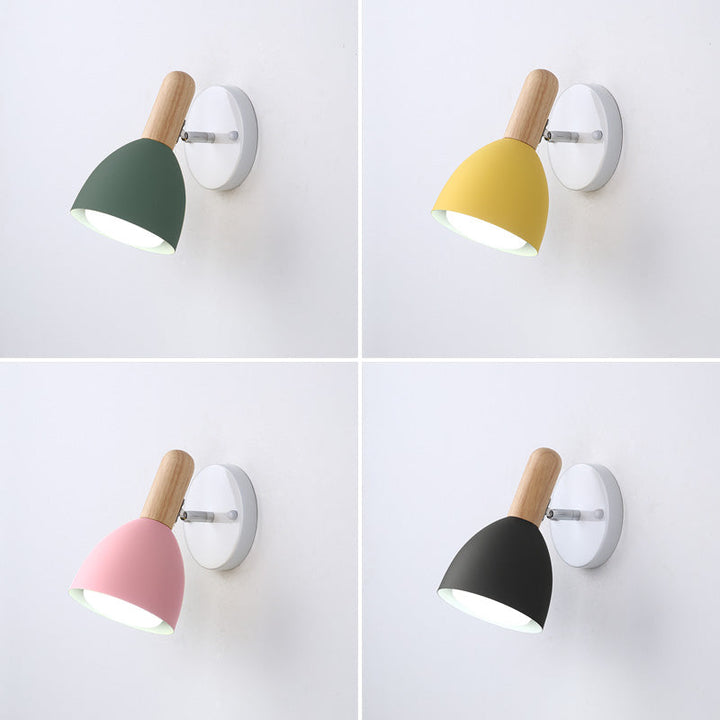 Lisslune | Children's Style Bell-Shaped Wall Light Metal 1-Lamp Bedroom Reading Light with Pivot Joint