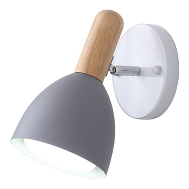 Lisslune | Children's Style Bell-Shaped Wall Light Metal 1-Lamp Bedroom Reading Light with Pivot Joint