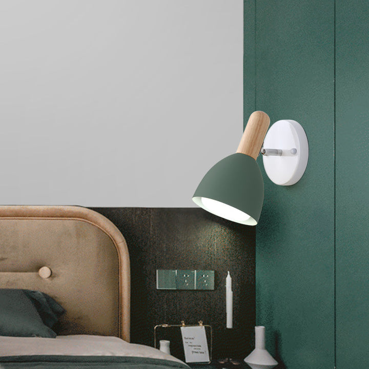 Lisslune | Children's Style Bell-Shaped Wall Light Metal 1-Lamp Bedroom Reading Light with Pivot Joint