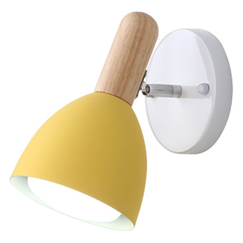 Lisslune | Children's Style Bell-Shaped Wall Light Metal 1-Lamp Bedroom Reading Light with Pivot Joint