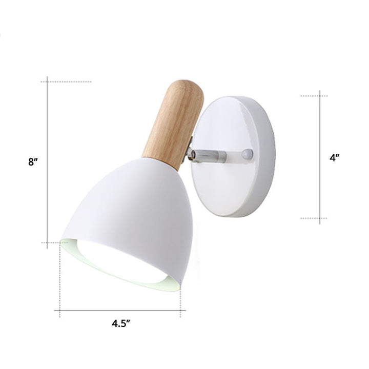 Lisslune | Children's Style Bell-Shaped Wall Light Metal 1-Lamp Bedroom Reading Light with Pivot Joint