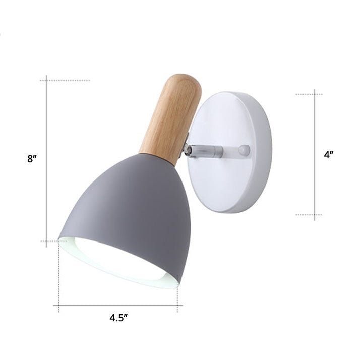 Lisslune | Children's Style Bell-Shaped Wall Light Metal 1-Lamp Bedroom Reading Light with Pivot Joint
