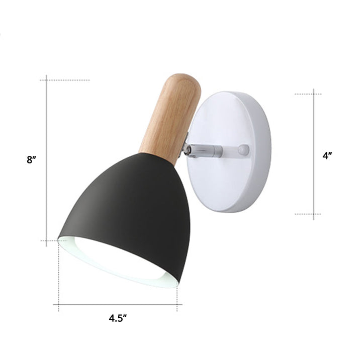 Lisslune | Children's Style Bell-Shaped Wall Light Metal 1-Lamp Bedroom Reading Light with Pivot Joint