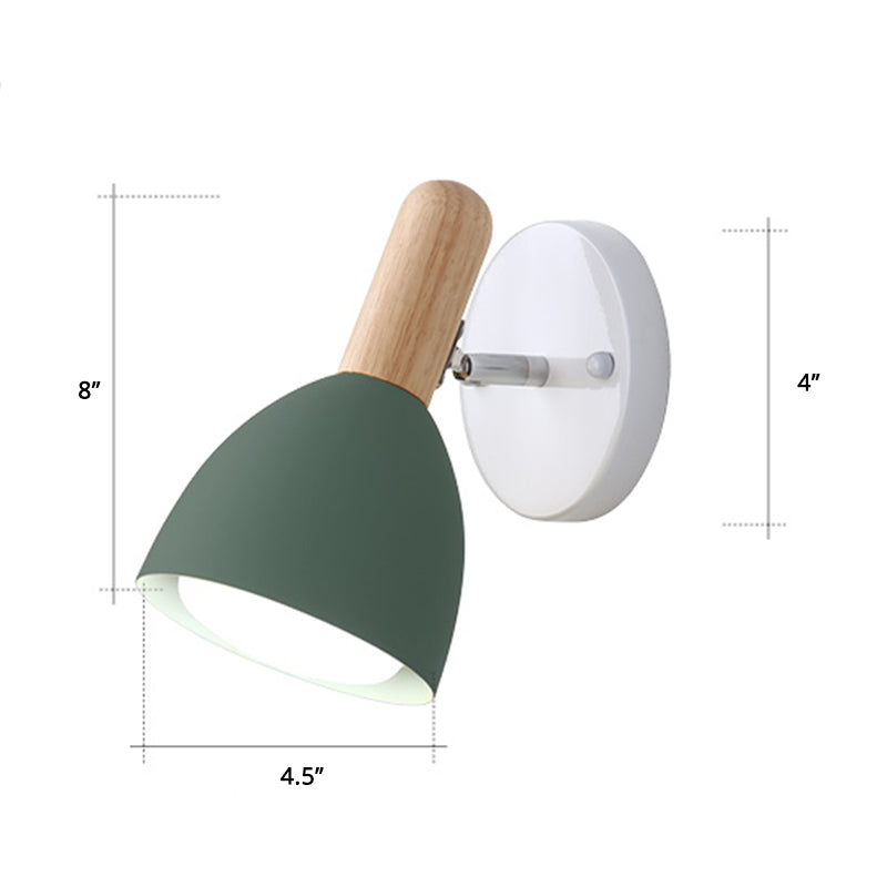 Lisslune | Children's Style Bell-Shaped Wall Light Metal 1-Lamp Bedroom Reading Light with Pivot Joint