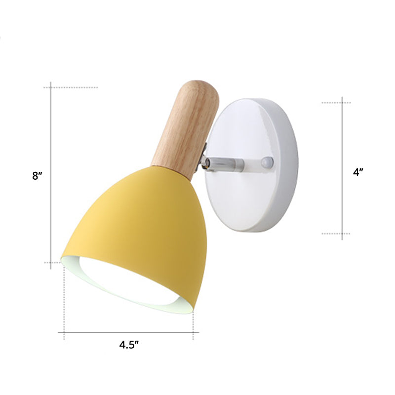 Lisslune | Children's Style Bell-Shaped Wall Light Metal 1-Lamp Bedroom Reading Light with Pivot Joint