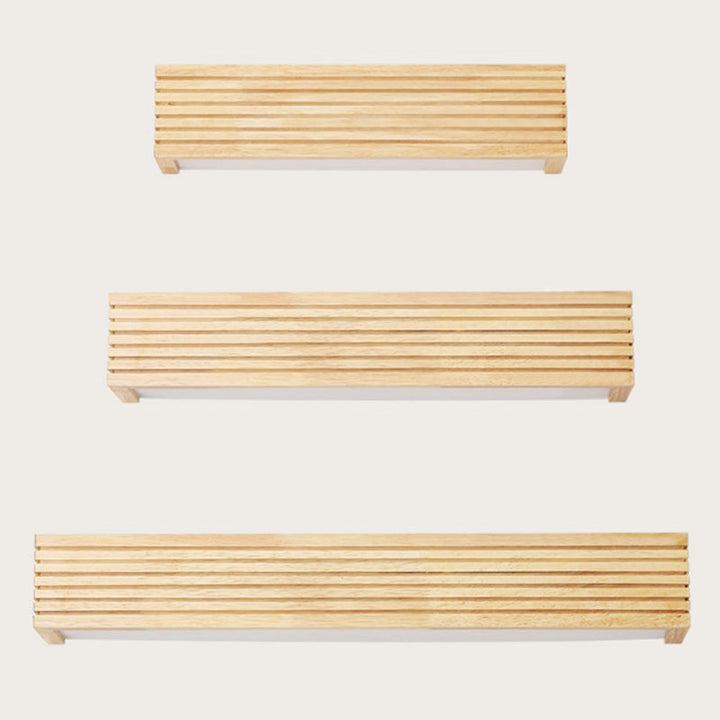 Skørter | Laminated Wood Rectangular Wall Lamp Minimalistic Beige LED Wall Light Above Bed