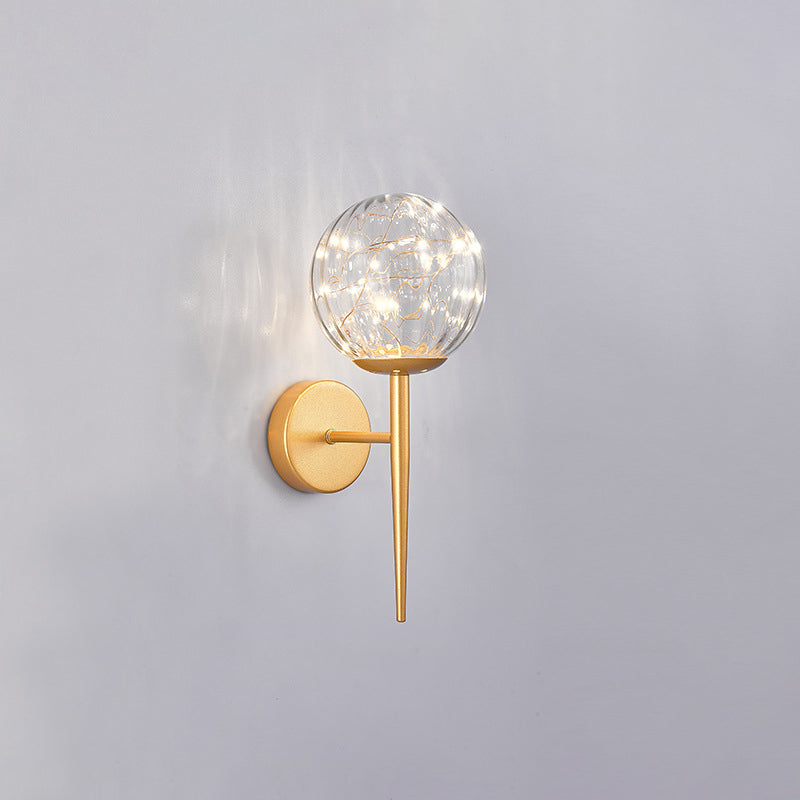 Lisslune | Living Room LED Wall Light Nordic Starry Sky Wall Light with Glass Shade