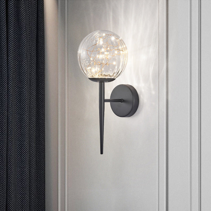 Lisslune | Living Room LED Wall Light Nordic Starry Sky Wall Light with Glass Shade
