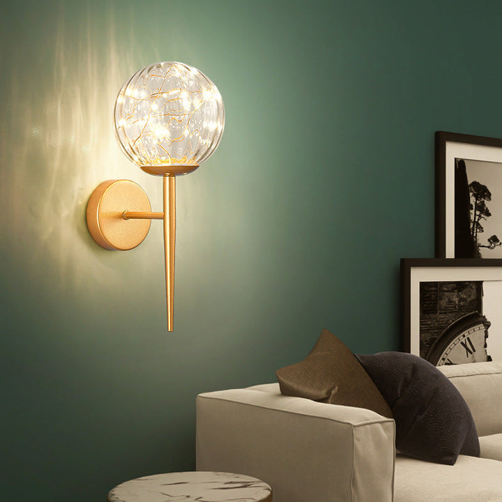 Lisslune | Living Room LED Wall Light Nordic Starry Sky Wall Light with Glass Shade