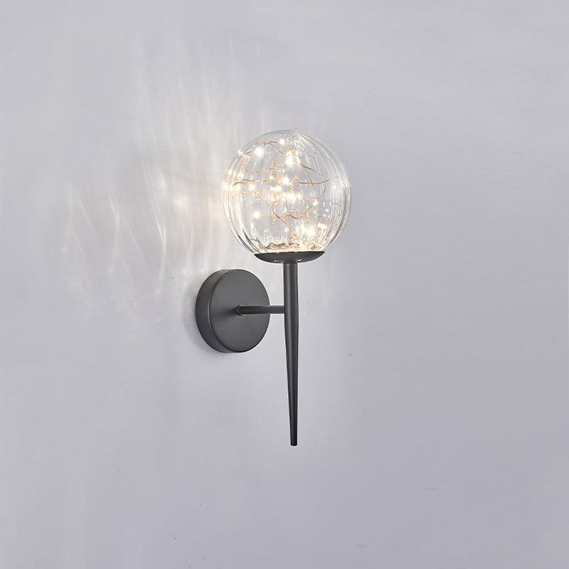 Lisslune | Living Room LED Wall Light Nordic Starry Sky Wall Light with Glass Shade