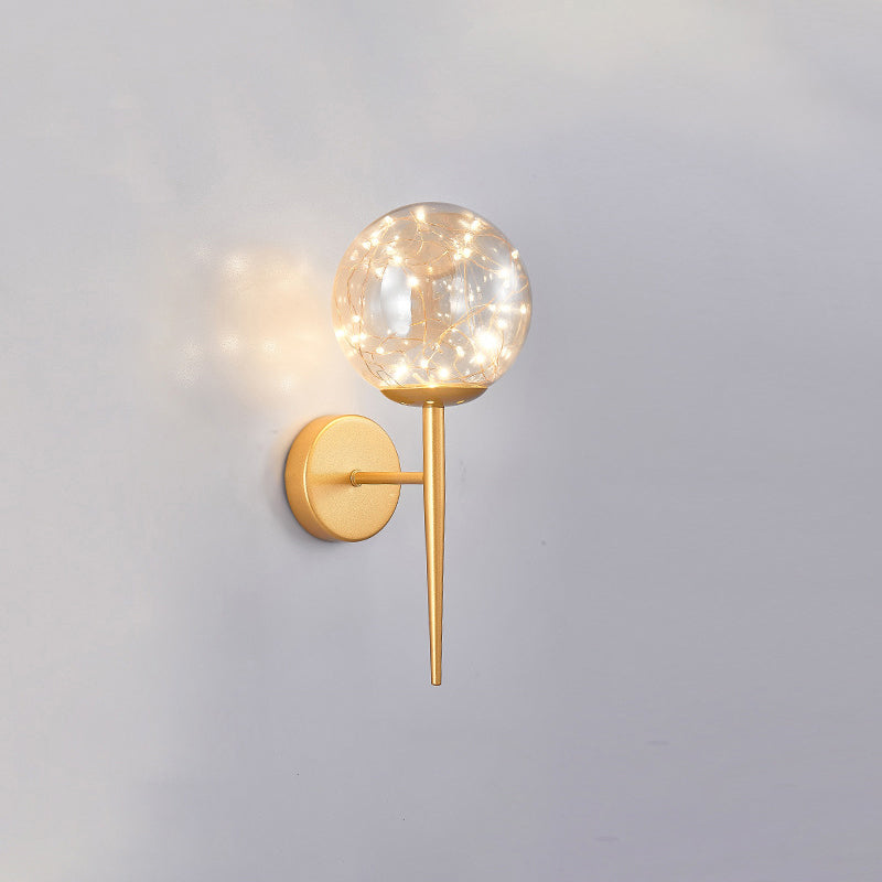 Lisslune | Living Room LED Wall Light Nordic Starry Sky Wall Light with Glass Shade