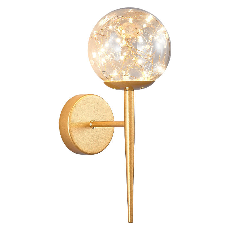 Lisslune | Living Room LED Wall Light Nordic Starry Sky Wall Light with Glass Shade
