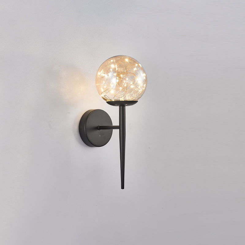 Lisslune | Living Room LED Wall Light Nordic Starry Sky Wall Light with Glass Shade