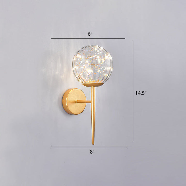 Lisslune | Living Room LED Wall Light Nordic Starry Sky Wall Light with Glass Shade
