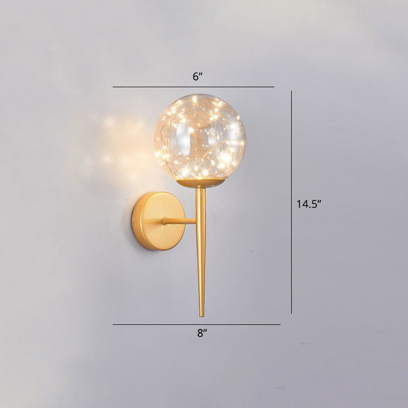 Lisslune | Living Room LED Wall Light Nordic Starry Sky Wall Light with Glass Shade