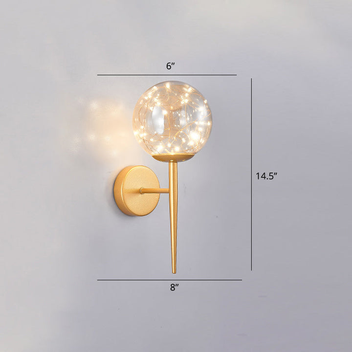 Lisslune | Living Room LED Wall Light Nordic Starry Sky Wall Light with Glass Shade