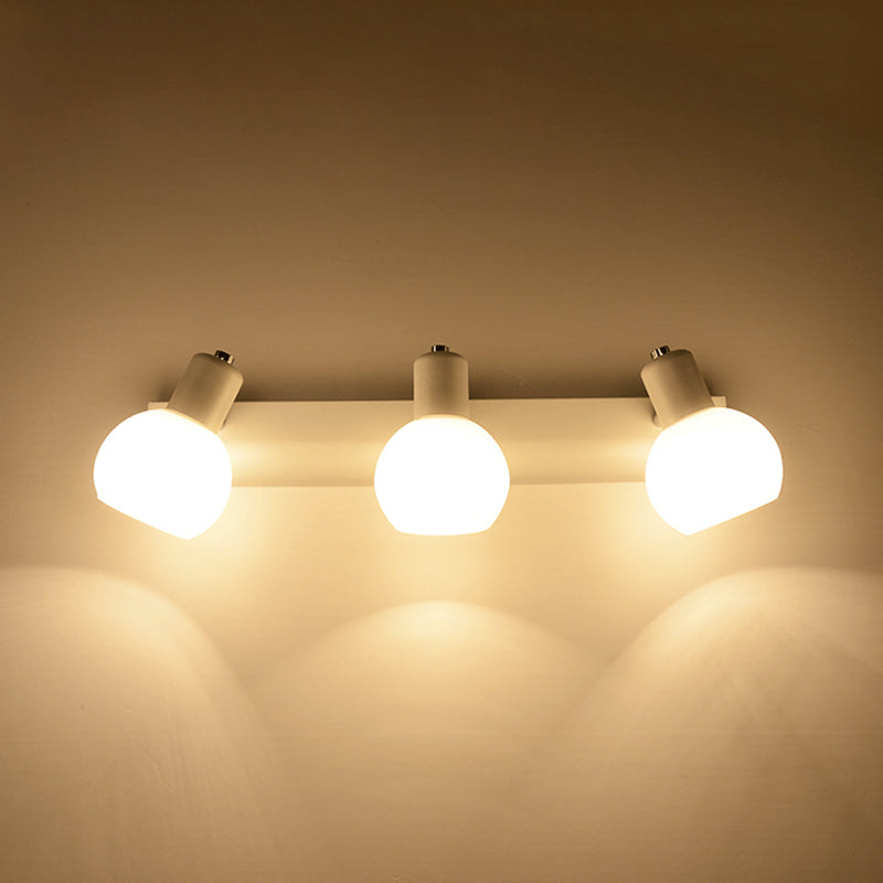 Lisslune | Dome Bath Vanity Light Fixture Minimalist Satin Opal Glass Wall Mounted Lighting