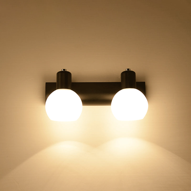 Lisslune | Dome Bath Vanity Light Fixture Minimalist Satin Opal Glass Wall Mounted Lighting
