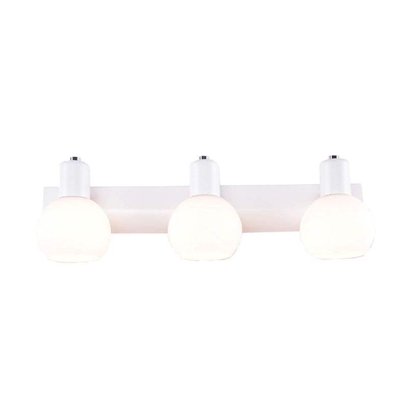 Lisslune | Dome Bath Vanity Light Fixture Minimalist Satin Opal Glass Wall Mounted Lighting