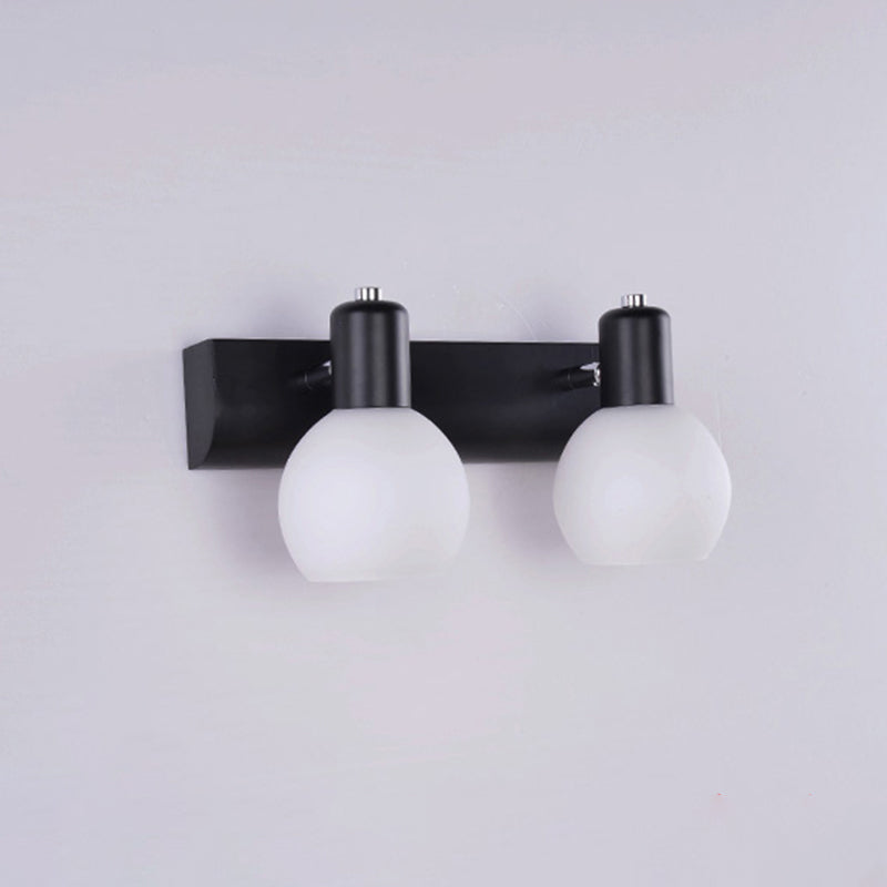 Lisslune | Dome Bath Vanity Light Fixture Minimalist Satin Opal Glass Wall Mounted Lighting
