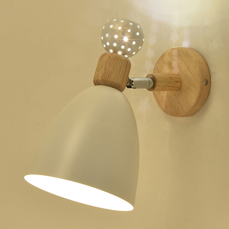 Lisslune | Creative Macaron Bell Wall Mount Light Metal 2-Light Nightstand Wall Lamp with Star Cutouts