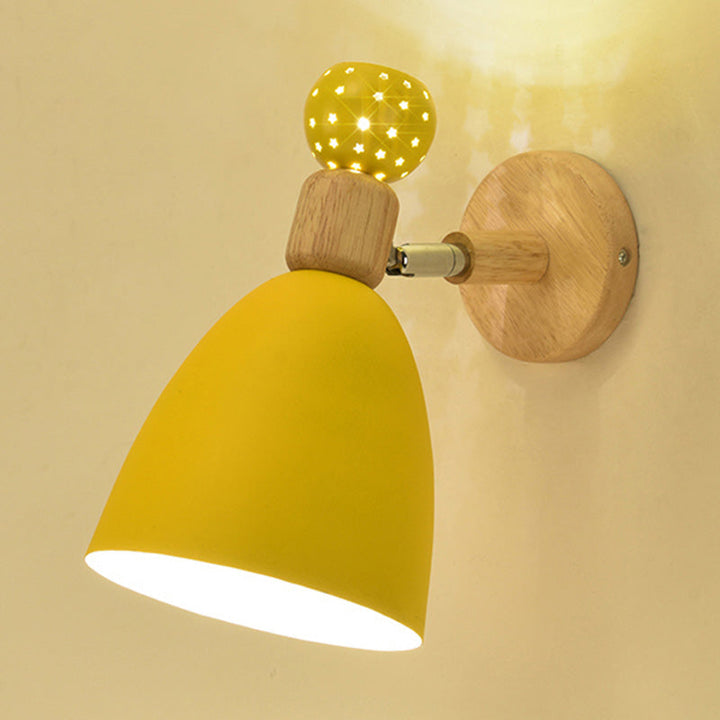 Lisslune | Creative Macaron Bell Wall Mount Light Metal 2-Light Nightstand Wall Lamp with Star Cutouts